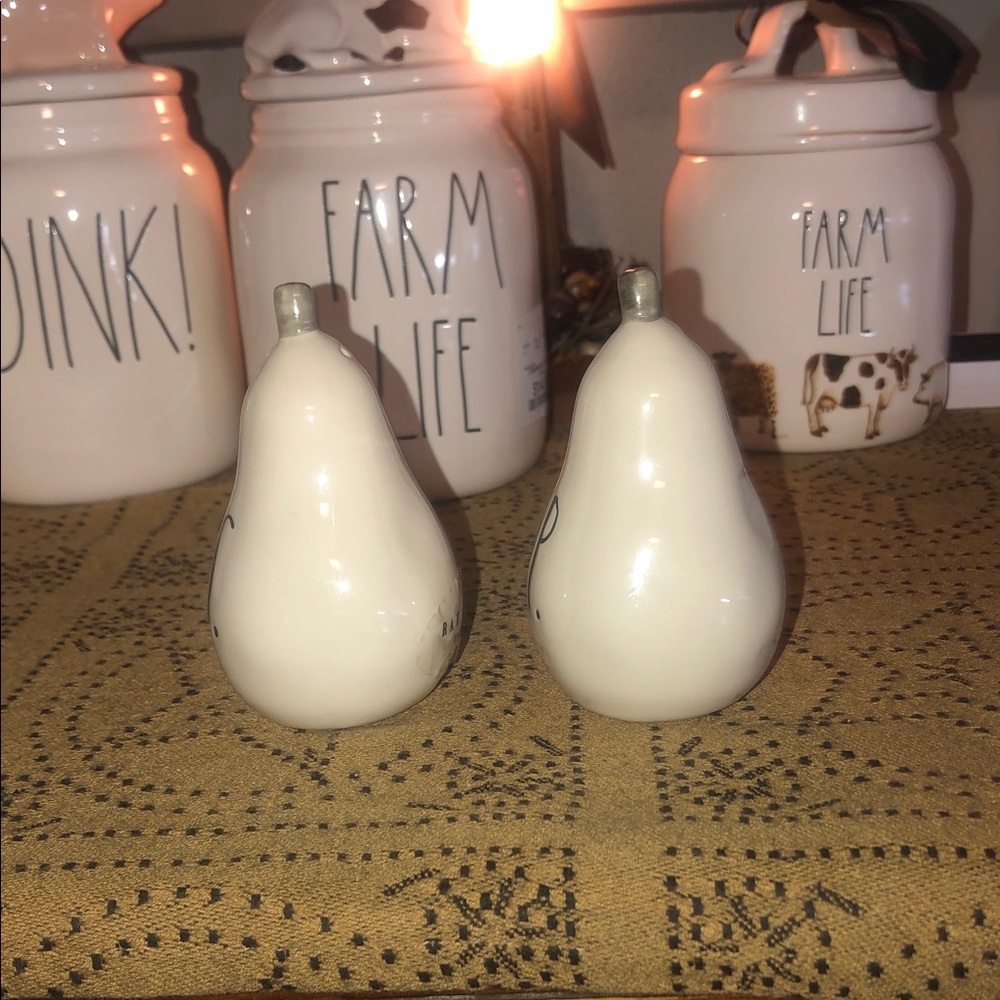 Rae Dunn Pear Shaped Salt and Pepper Shakers - Picture 3 of 8